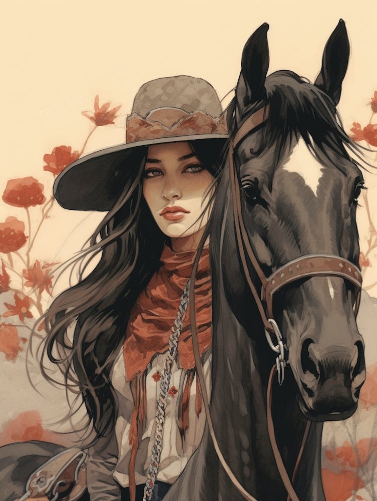 Wanderlust Cowgirl Illustration 2