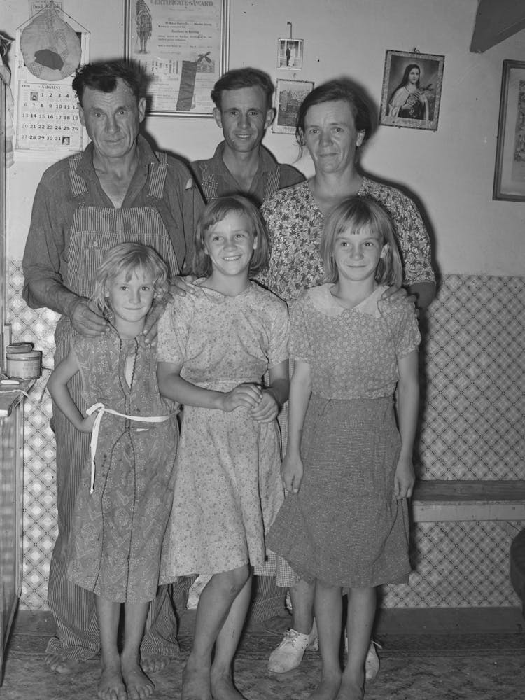 Family Of Mr, Schoenfeldt, Fsa (Farm Security Administration) Client, Sheridan County, Kansas By Russell Lee