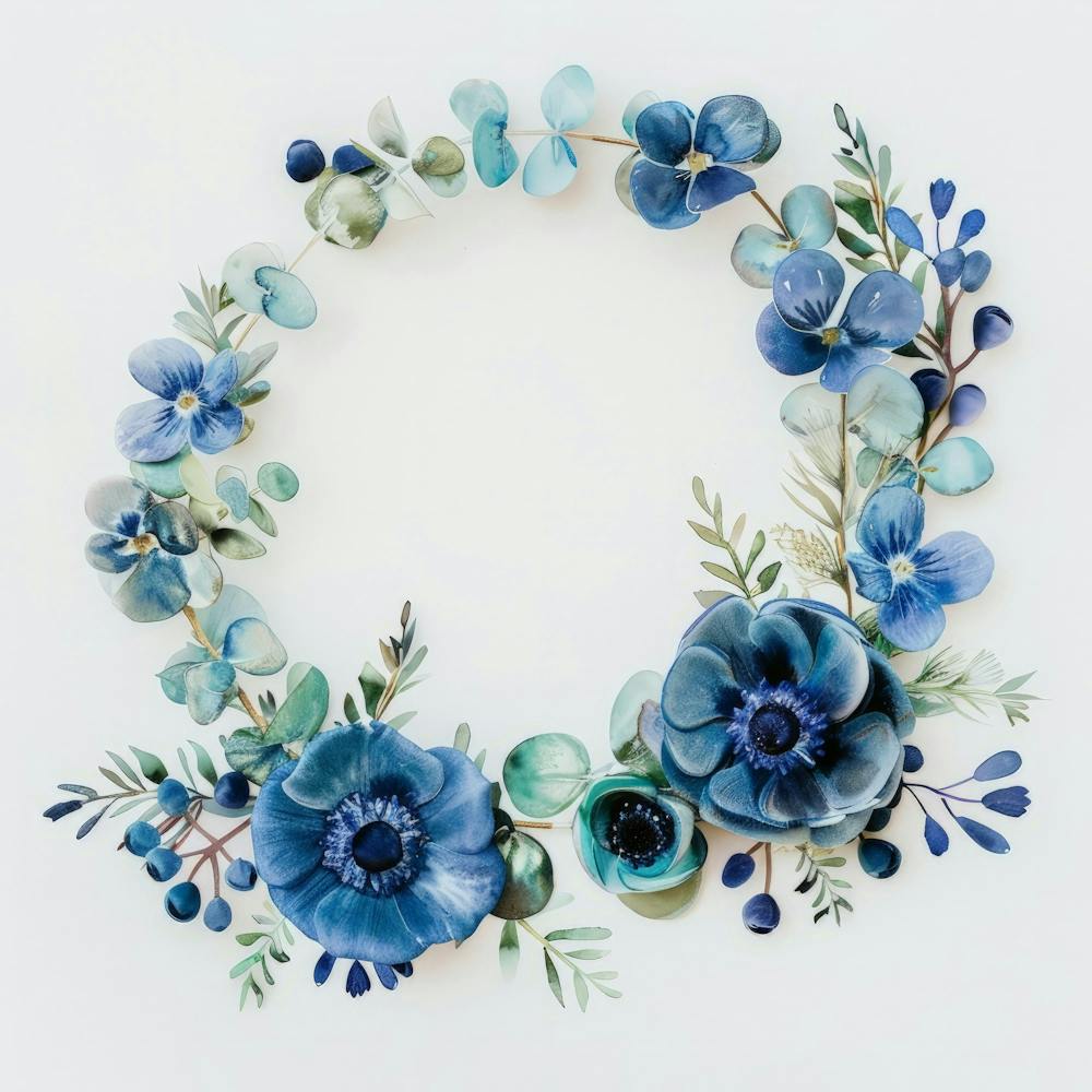 Blue Flower Wreath