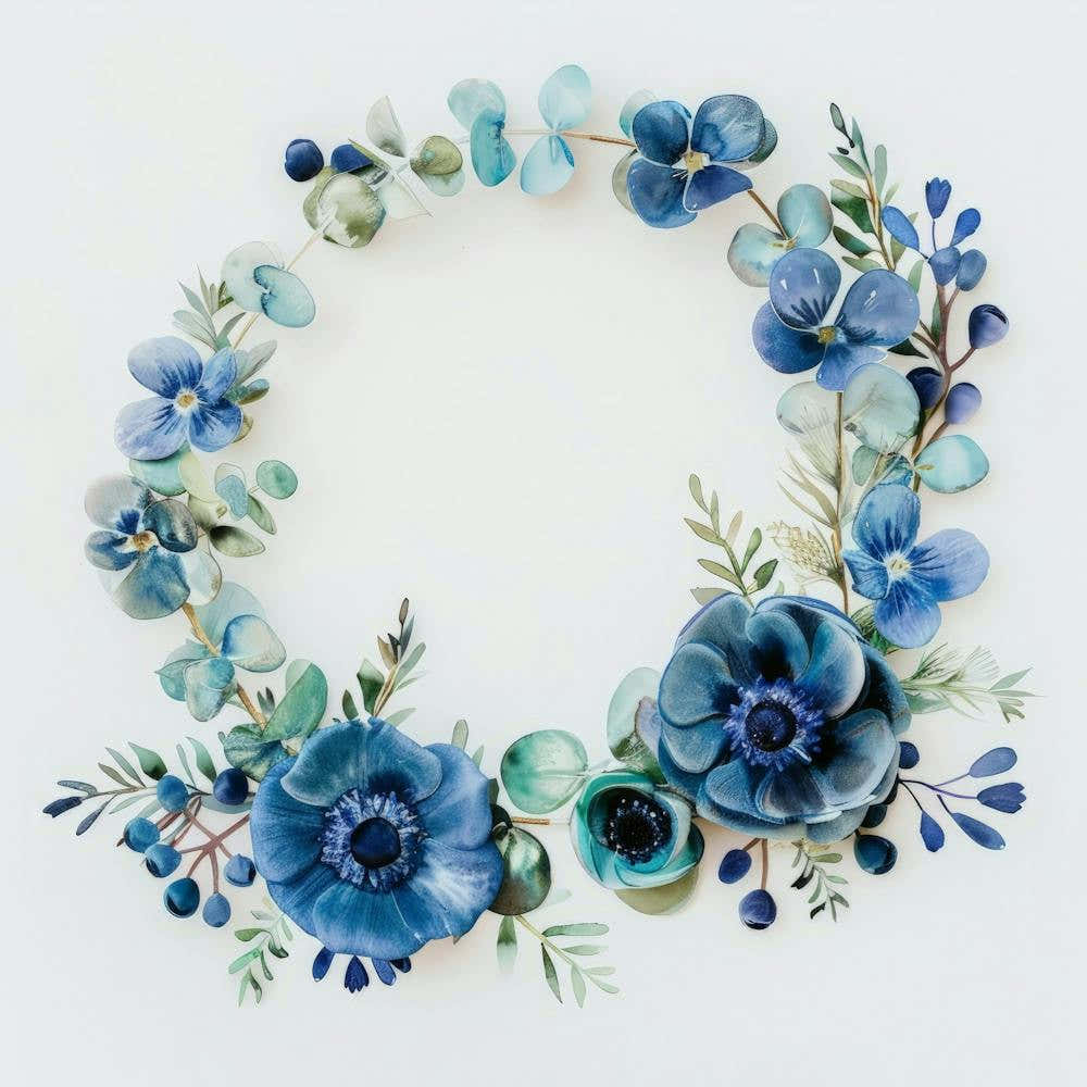 Blue Flower Wreath