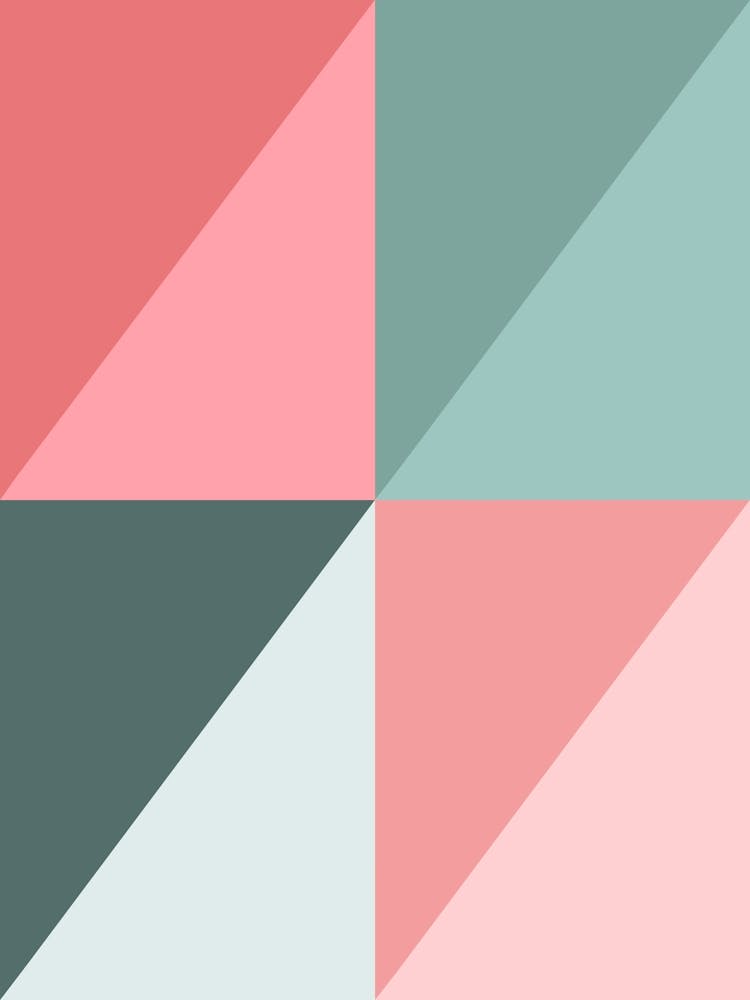 Pastel Pink and Green Geometric Abstract