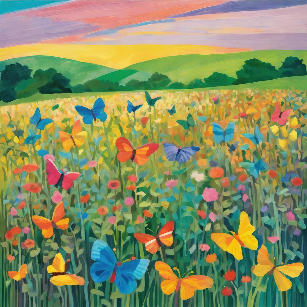 Butterflies in a Wildflower Meadow  Series.3