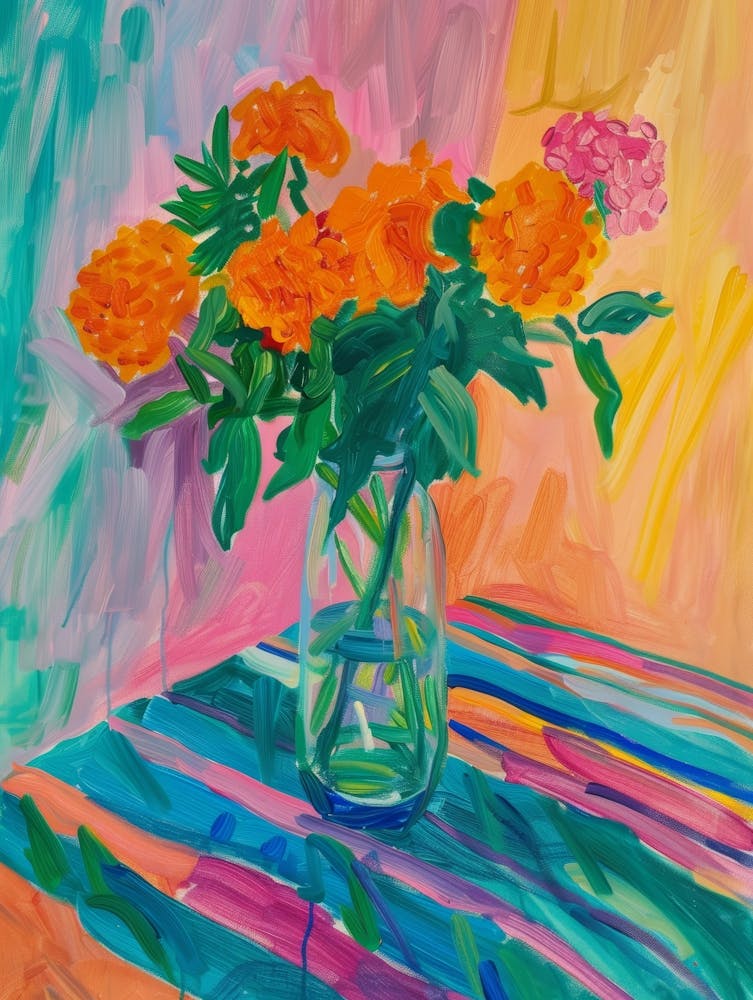 Orange Flowers In A Vase 2