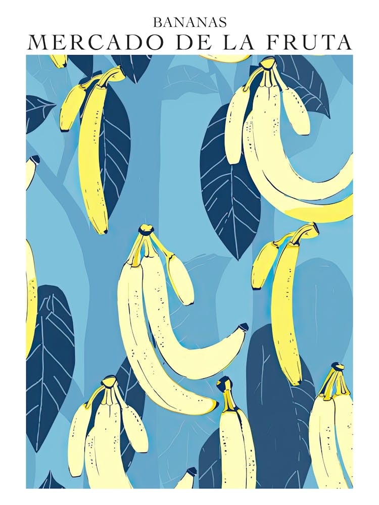 Mercado De La Fruta Bananas Illustration 2 Poster