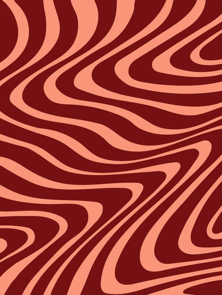 Abstract Stripes in Peach & Wine Red