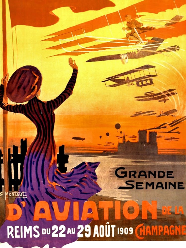 Grande Semaine, Vintage Aviation Poster