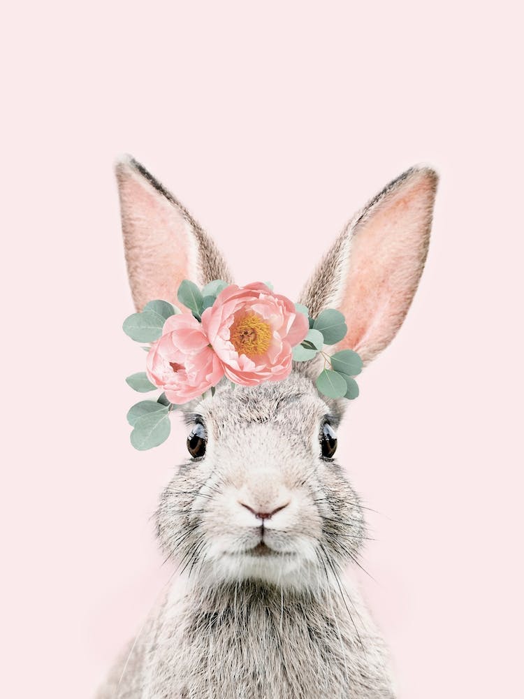 Flower Crown Bunny Pink