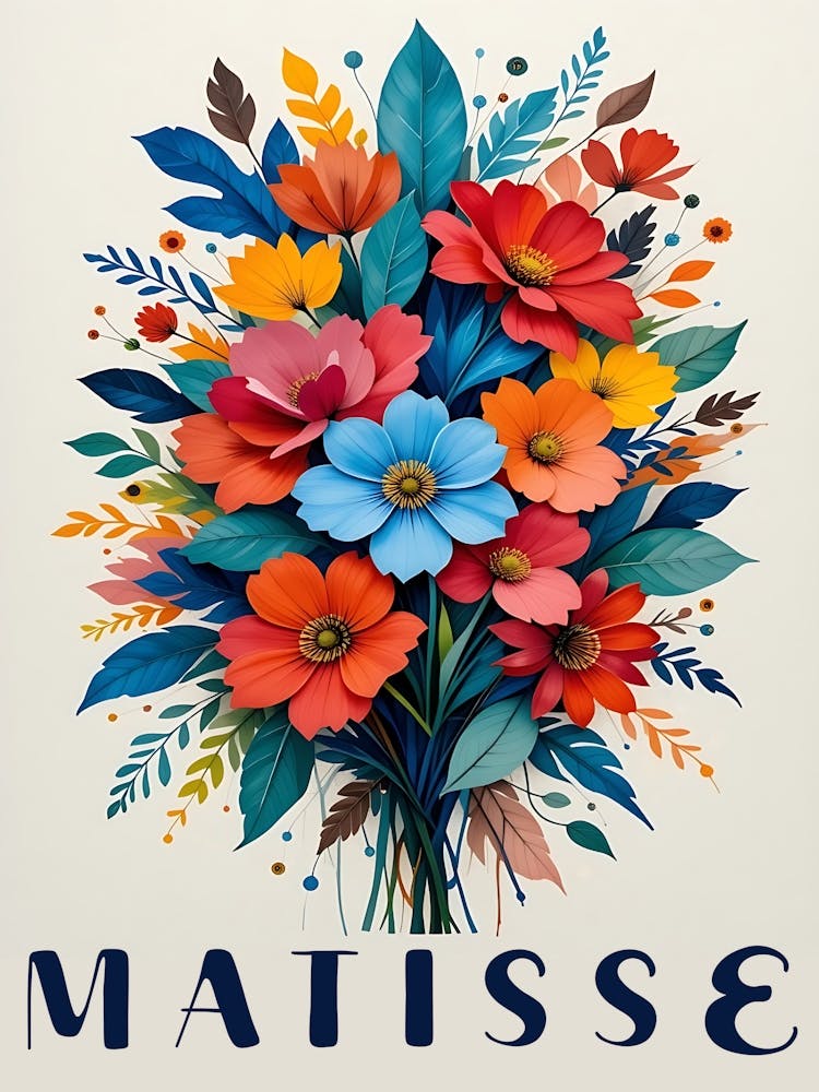 Henri Matisse Inspired Art - Vibrant Colorful Flowers 3