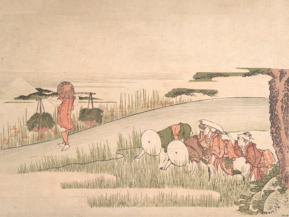 Spring In The Rice Fields, Katsushika Hokusai