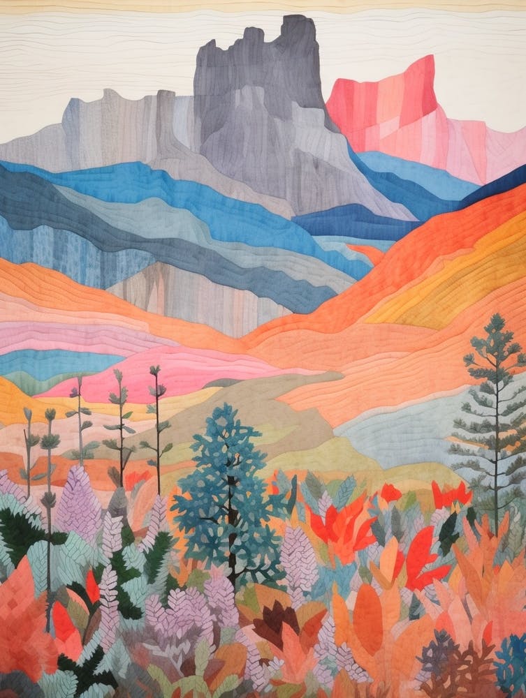 Cradle Mountain Australia 1 Colourful Mountain Illustration