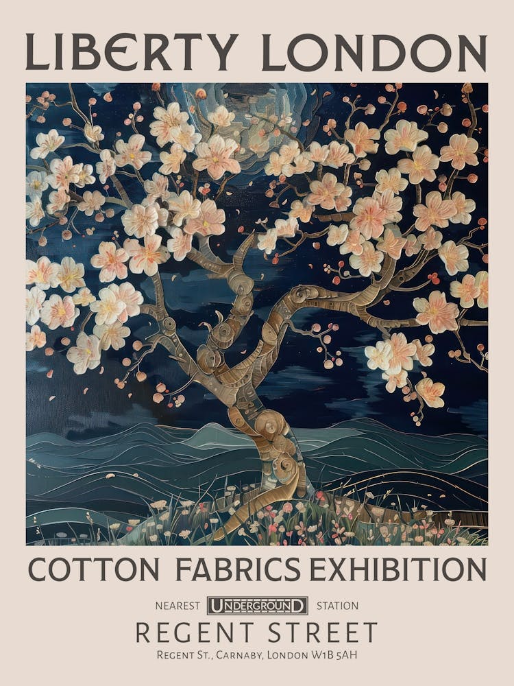 Liberty London Print William Morris Textiles Cherry Tree