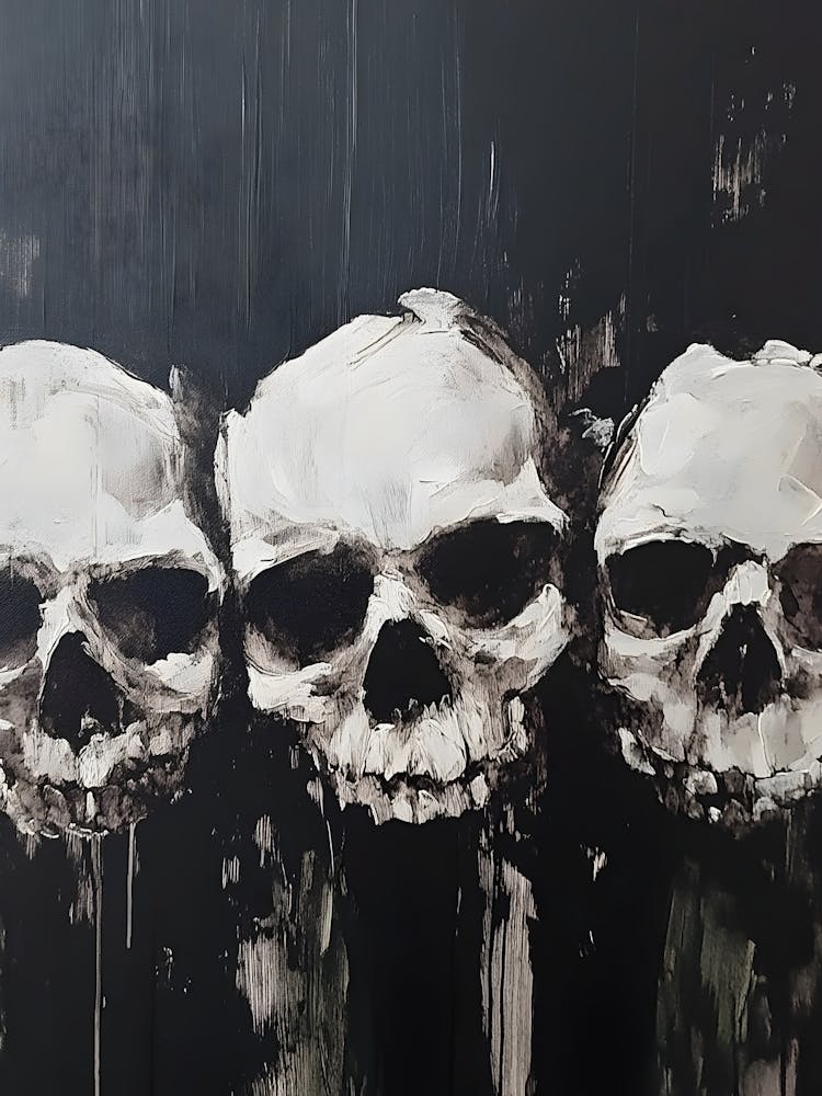 Dark Gothic Three Skulls