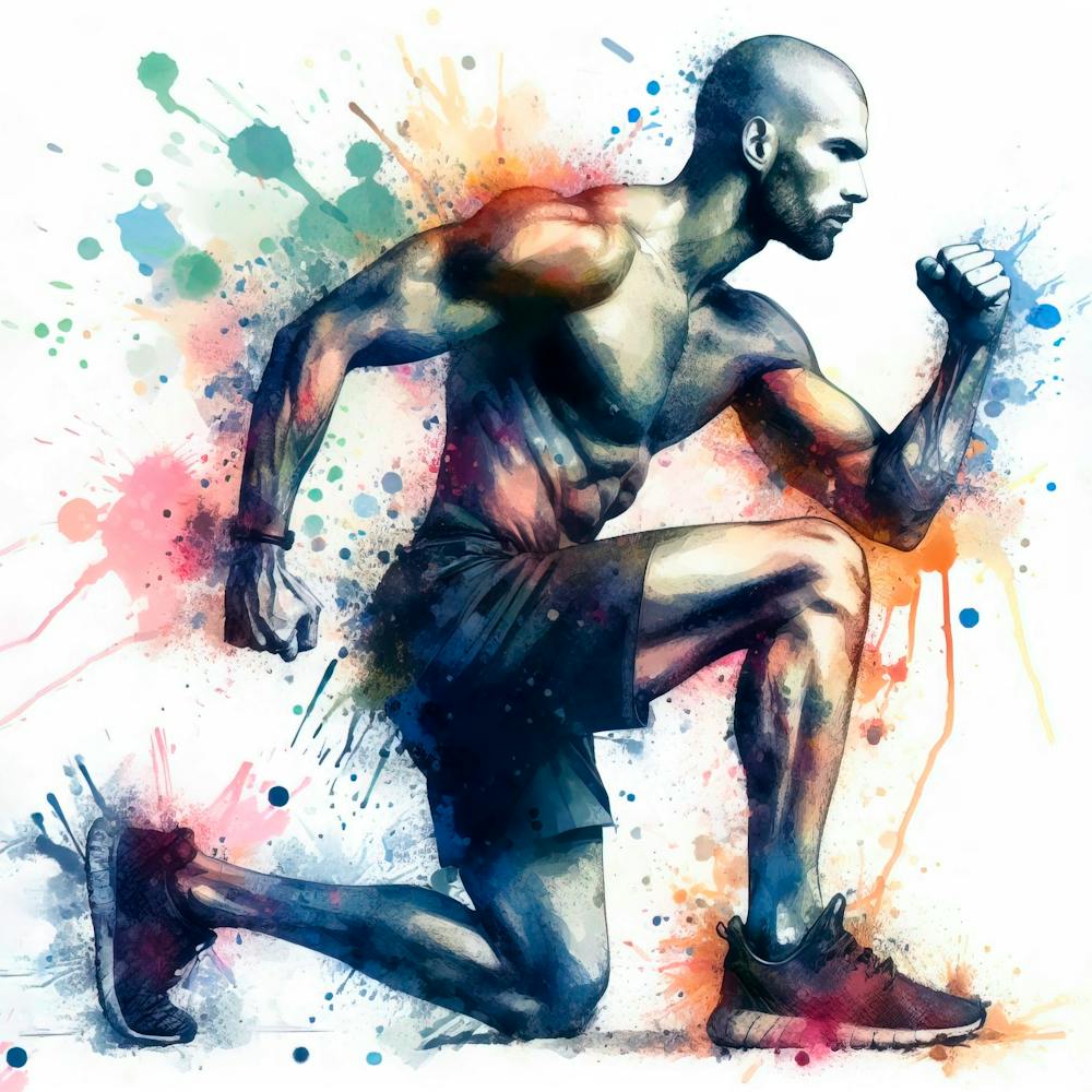 Fitness exercise in watercolor 4