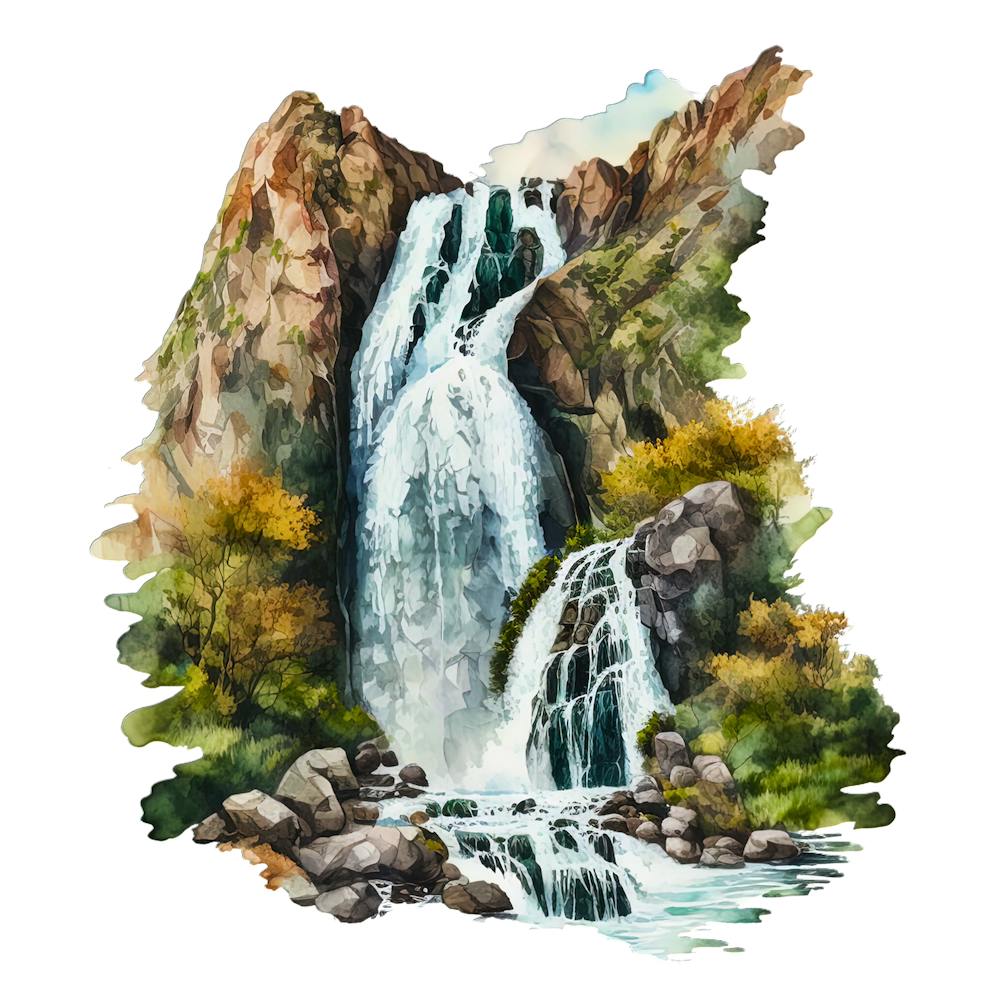 Watercolor Waterfall 2