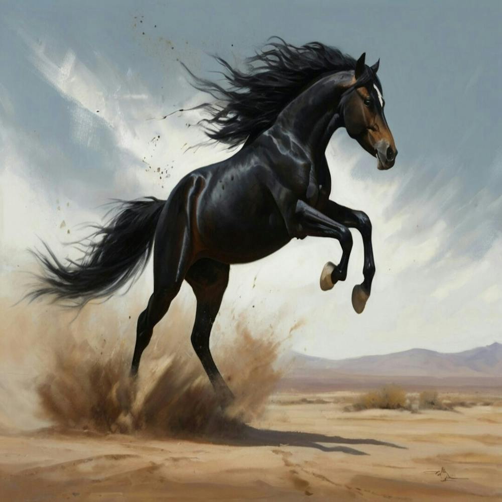Horse Galloping In The Desert