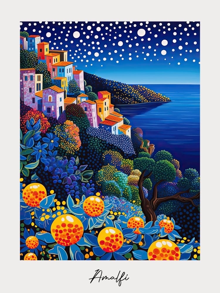 Poster Of Amalfi, Italy, Illustration In The Style Of Pop Art 4