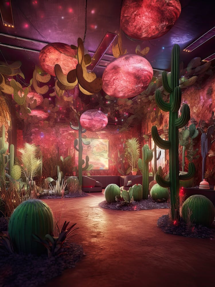 Cacti Room With Disco Balls 3