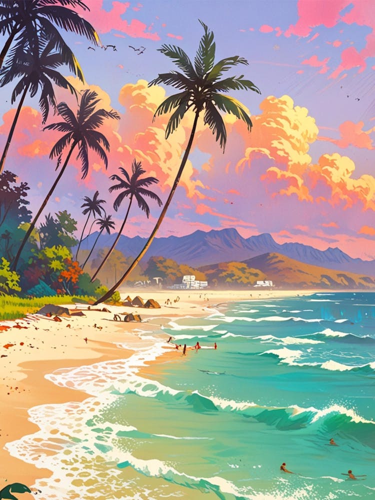 Tropical Beach At Sunset