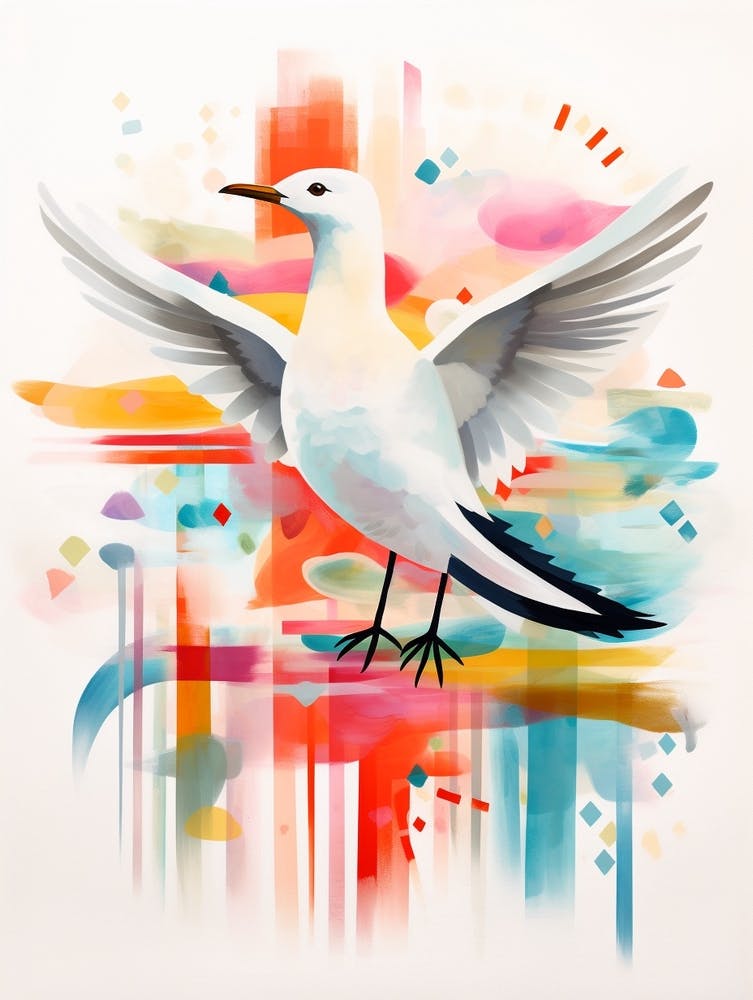 Bird Painting Collage Seagull 2