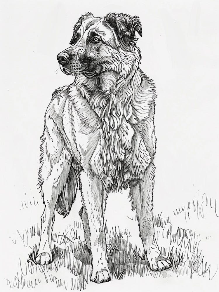 Anatolian Shepherd Dog Line Sketch 2