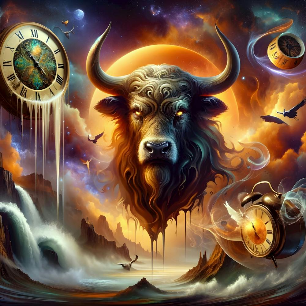 Mystical Taurus: Surreal Realms of Time