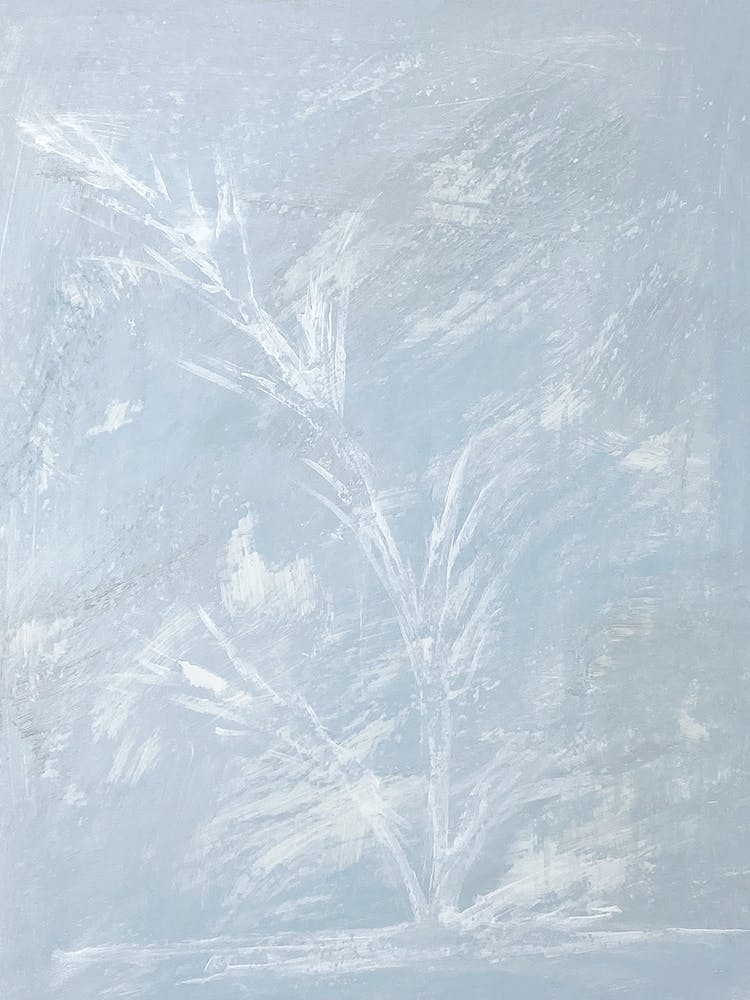 Floral Whisper Blue - Abstract Flower Painting