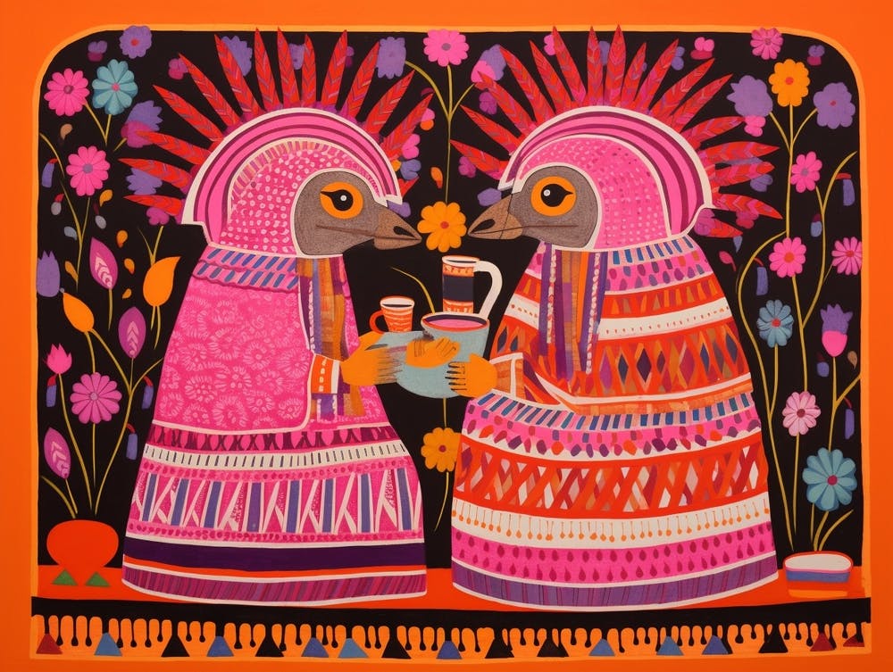Hedgehog Folk Style Animal Illustration