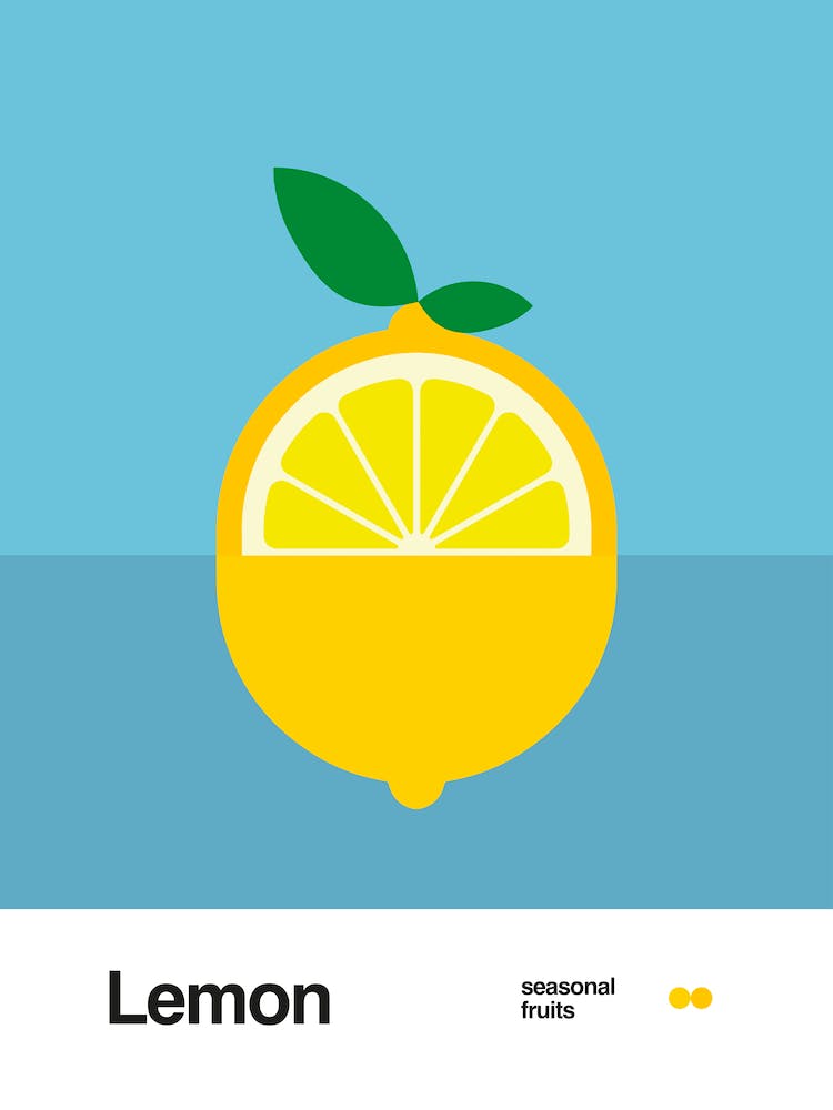 Minimalist Lemon Poster - Seasonal Fruits