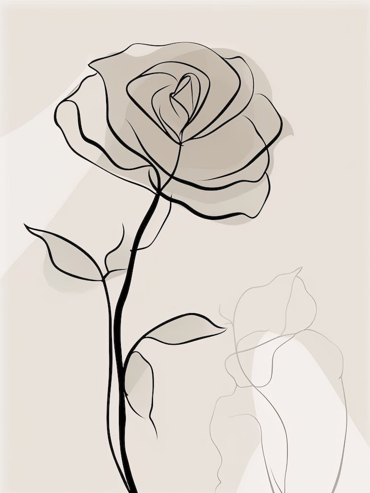 Rose Line Art Abstract 4