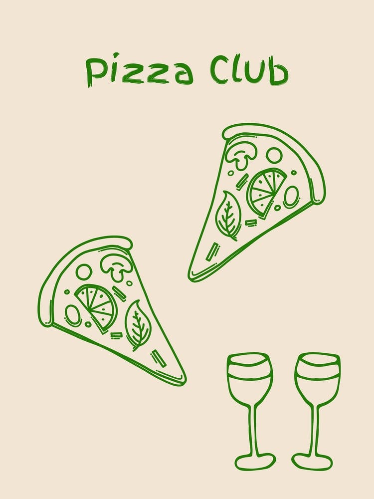 Pizza Club Poster Green
