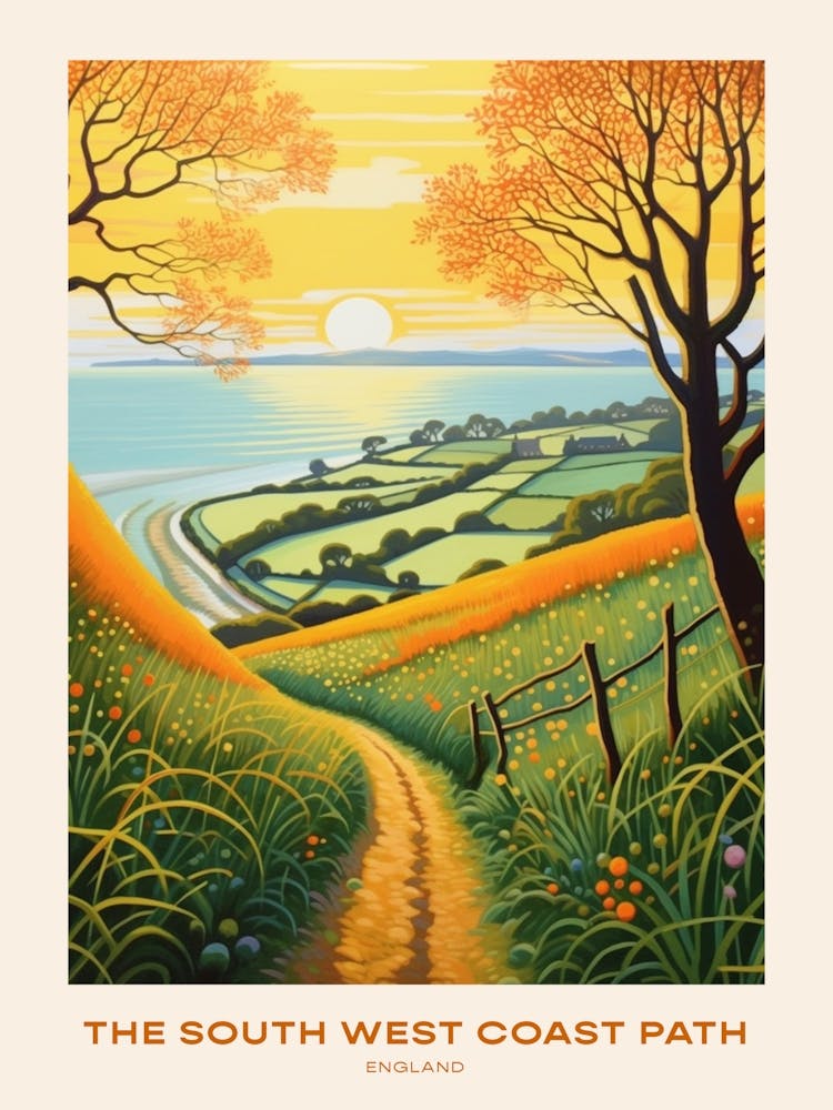 The South West Coast Path England 1 Hike Poster