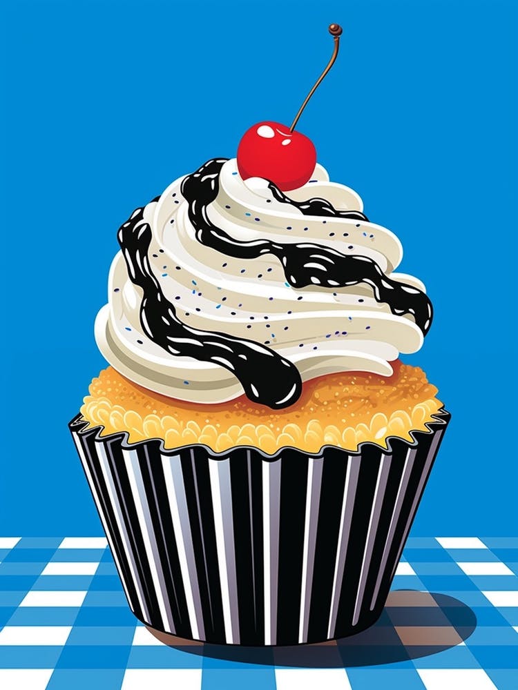 Cupcake With Frosting Pop Art Inspired 4