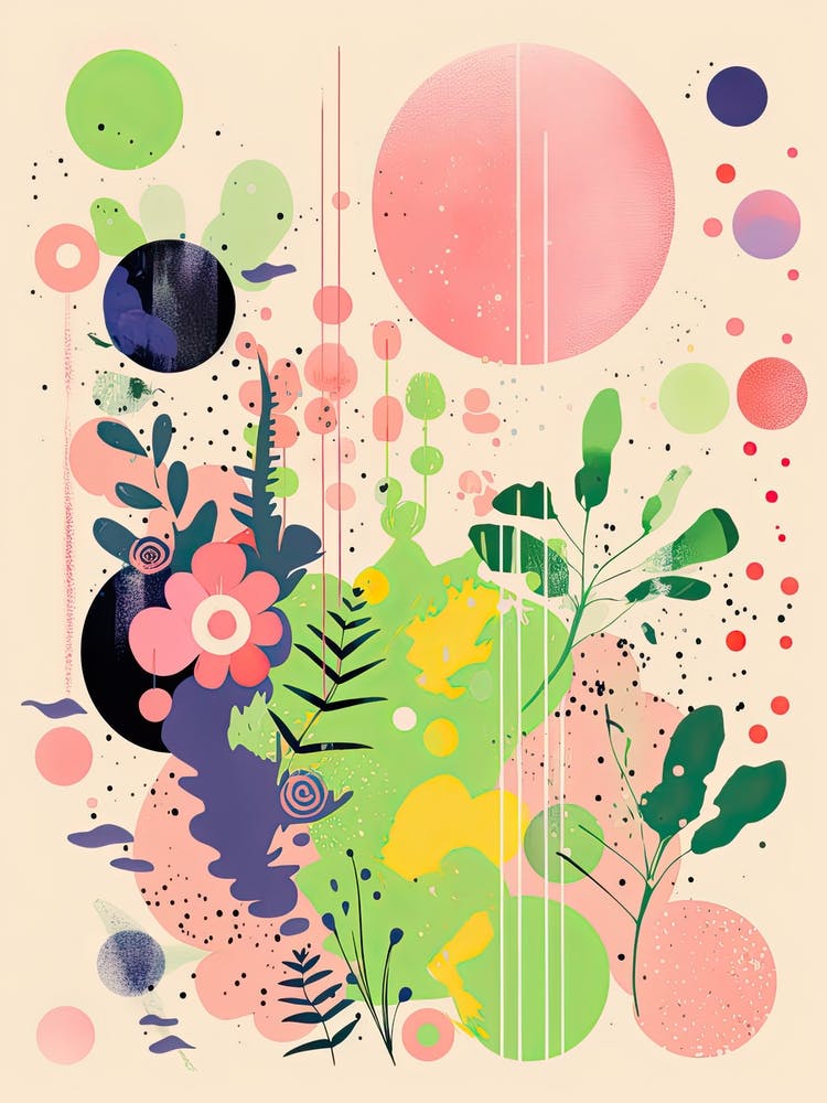Abstract Botanical Risograph Style 16