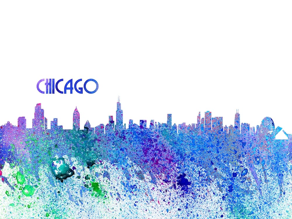 Chicago Illinois Skyline Splash