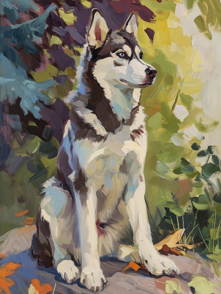 Siberian Husky Acrylic Painting 1