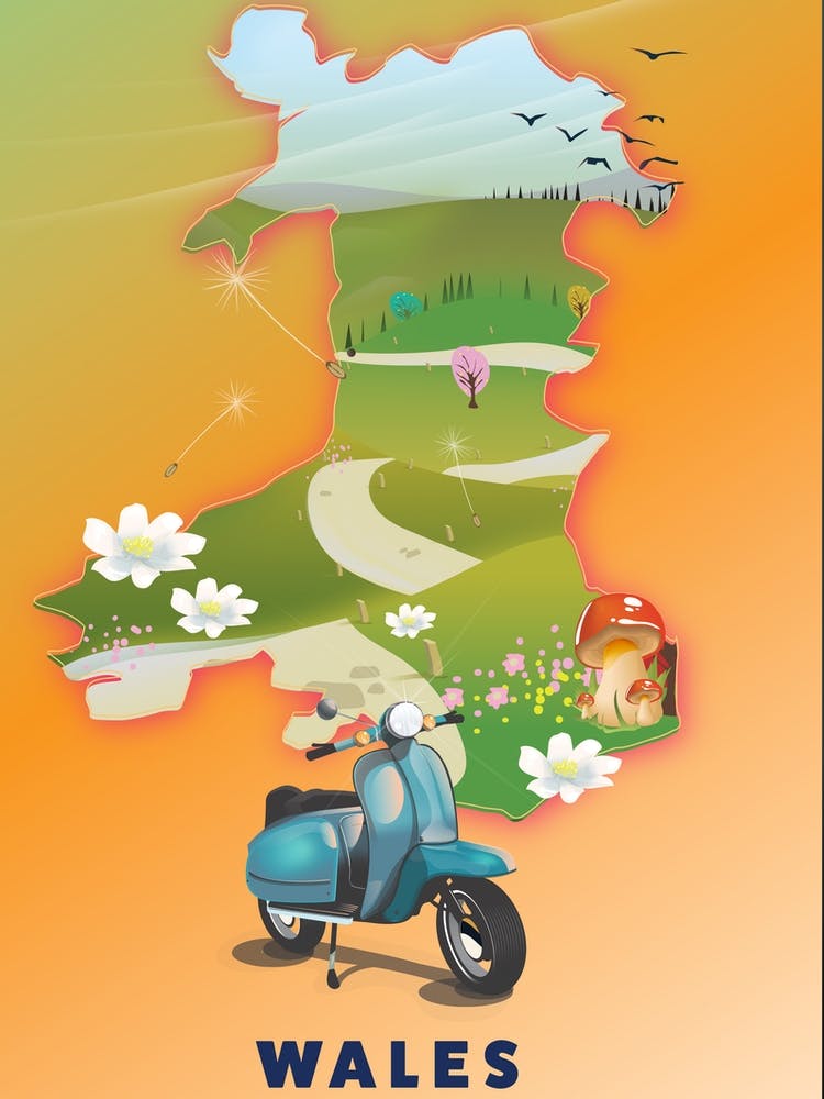 Wales Travel map