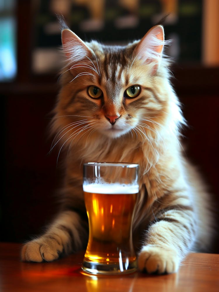 Cat With A Beer
