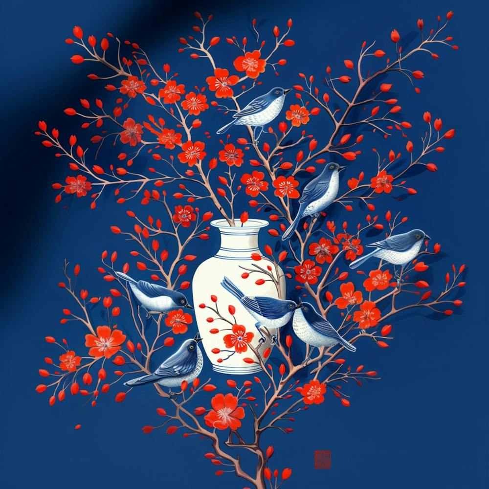 Illustration About Ceramics, Chinese Blue And White Pattern