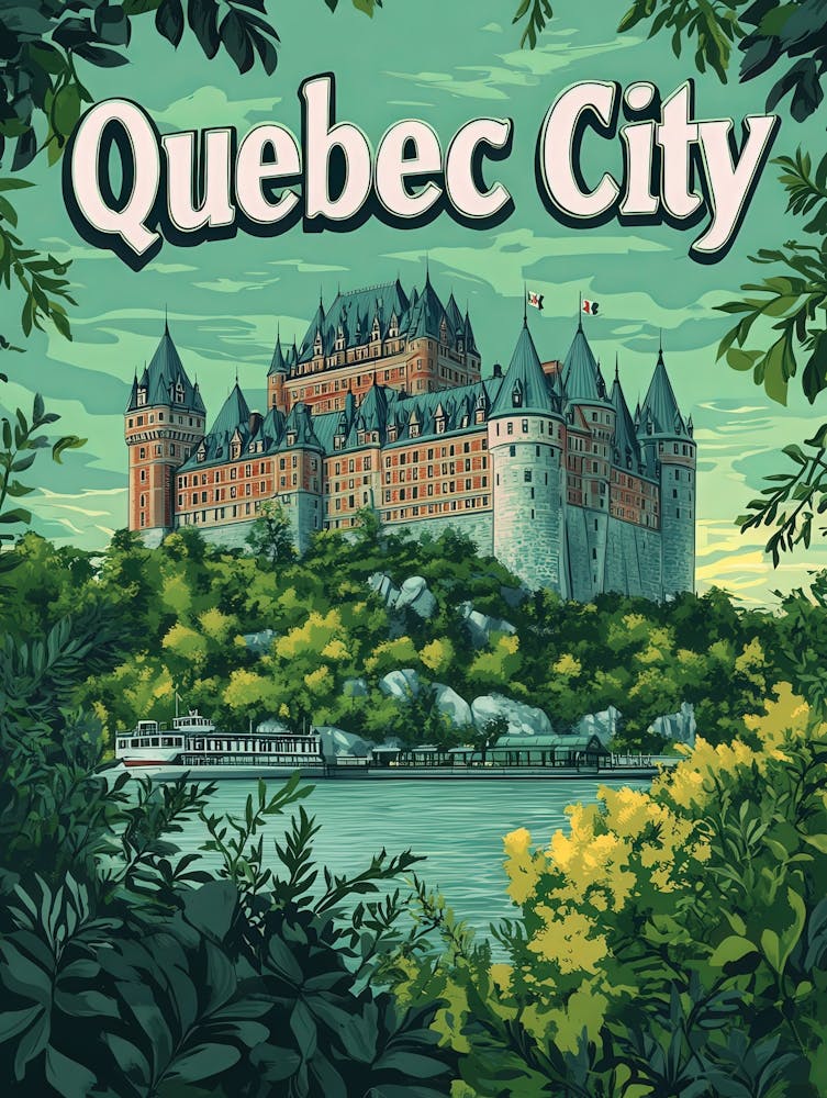 Aihrgdesign A Retro Travel Poster For Quebec City