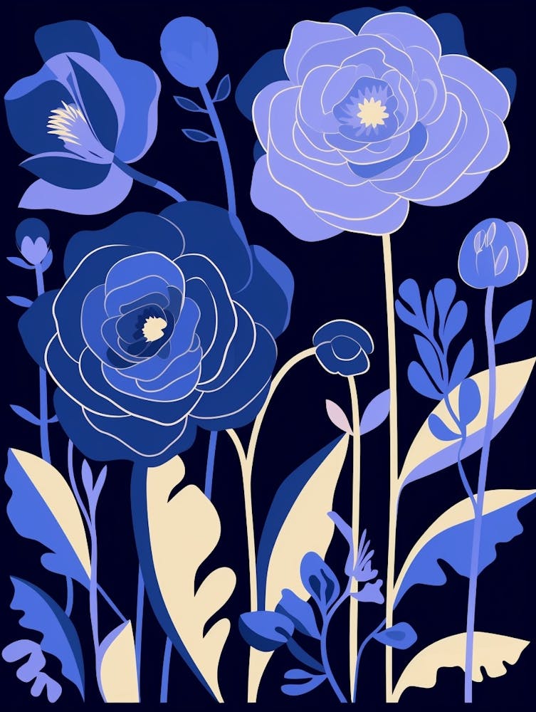 Blue Flower Illustration Lisianthus 3