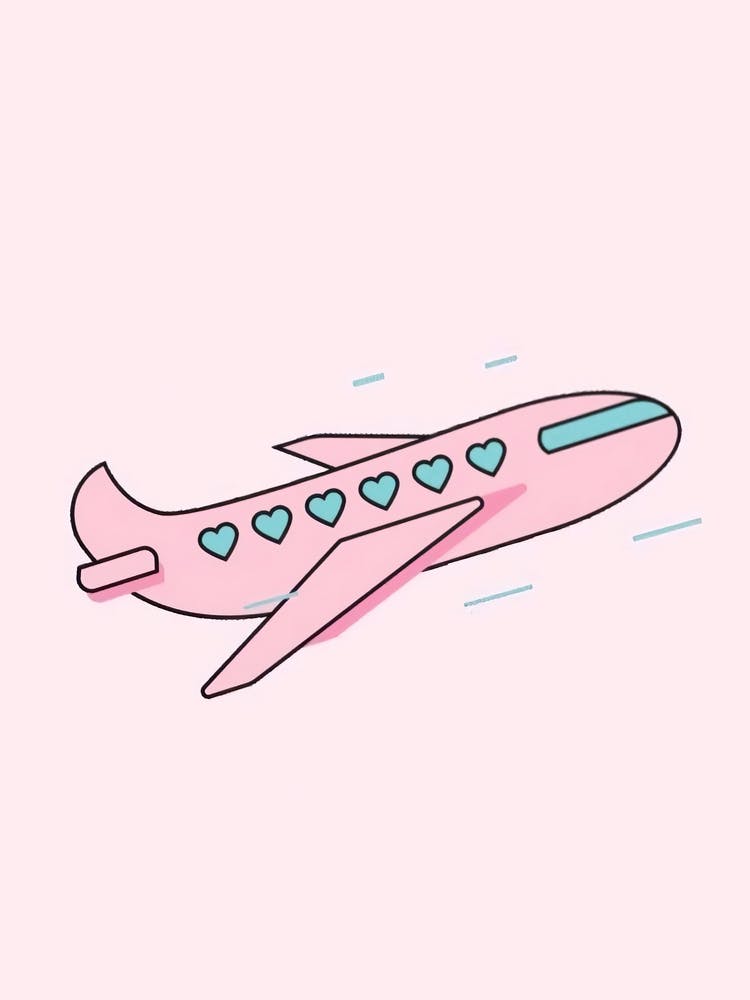 Airplane In The Sky With Hearts