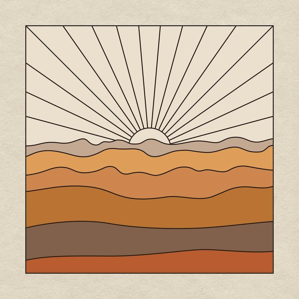 Warm Abstract Sunrise Square