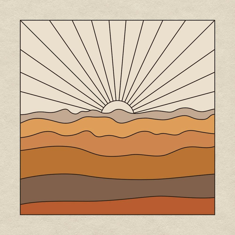 Warmer abstrakter Sonnenaufgang Quadrat