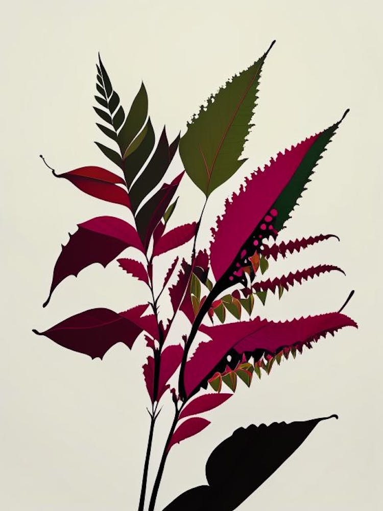 Poison Sumac Minimal Line Drawing 1