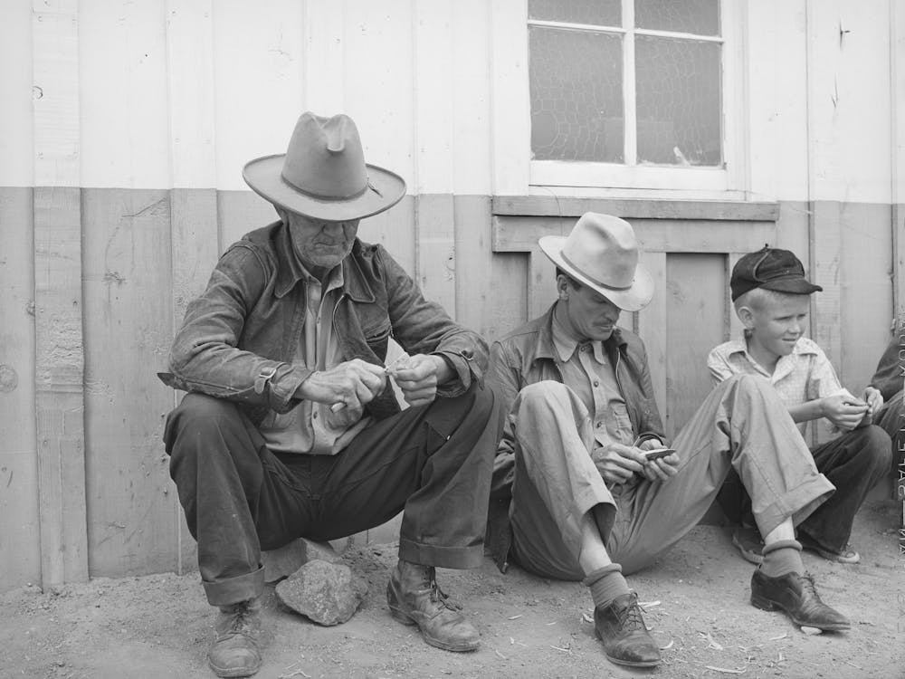 Farmers Whittling, Pie Town, New Mexico By Russell Lee