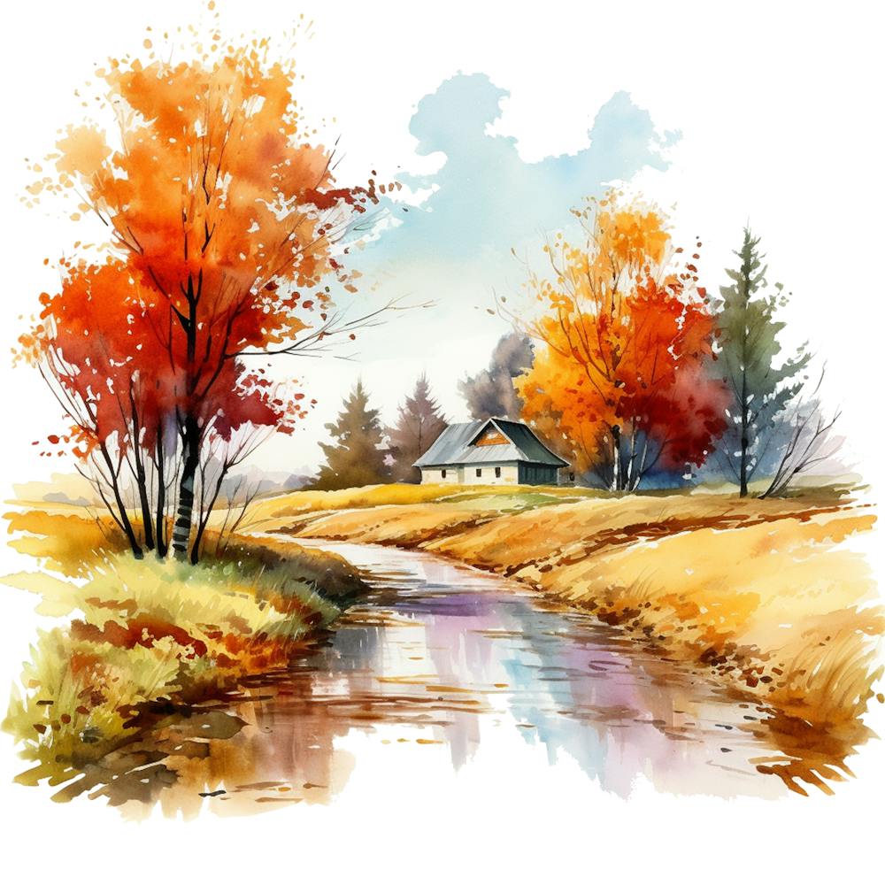 Watercolor Autumn Landscape 25
