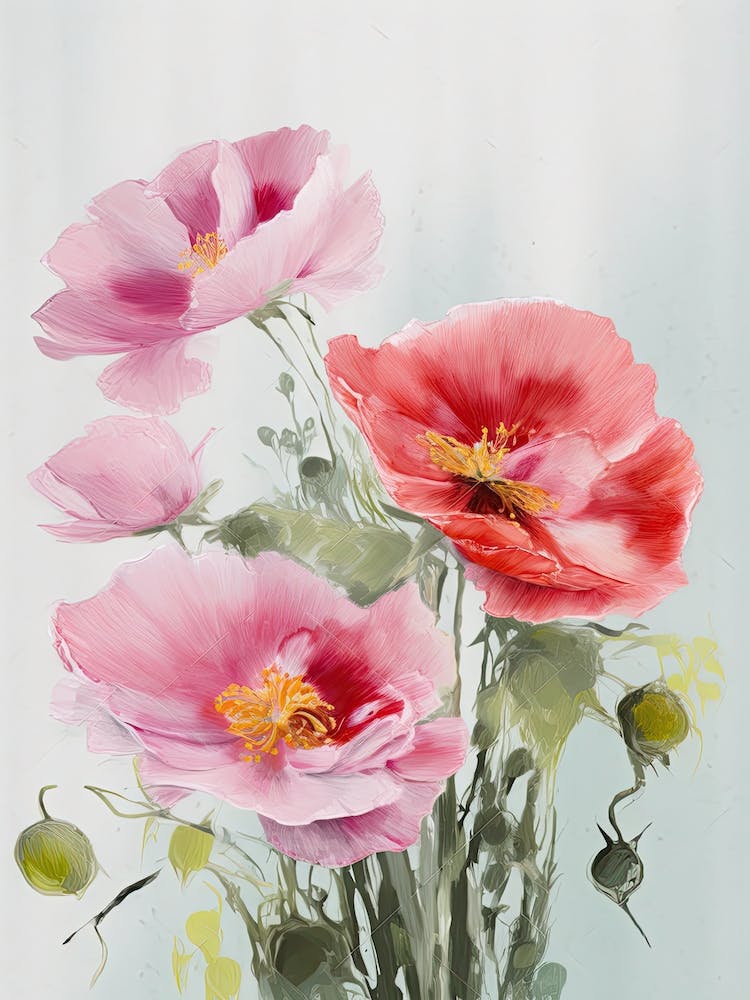 Roses Flowers Acrylic Painting In Pastel Colours 9