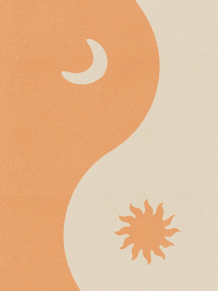 Moon And Sun Yin Yang Print Boho Wall Decor Housewarming Gift DIGITAL DOWNLOAD