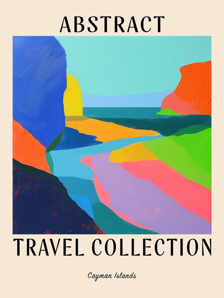 Abstract Travel Collection Poster Cayman Islands 3