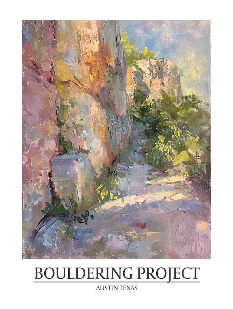 Bouldering Project Austin Texas Oil Painting 2 Poster